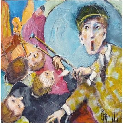 Peinture Le chef d'orchestre par Garilli Nicole | Tableau Figuratif Acrylique Scènes de vie