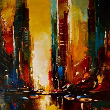 Painting CITY ON FIRE by Bond Tetiana | Painting  Oil