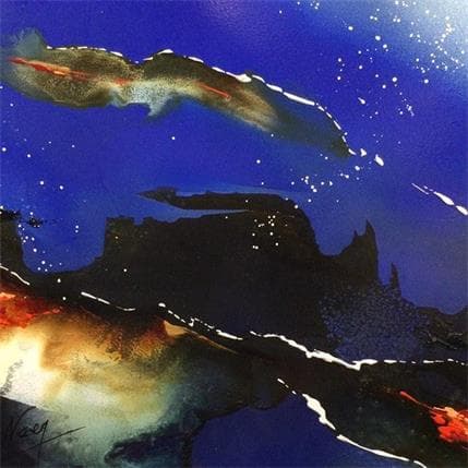 Painting C 1448 by Naen | Painting Abstract Acrylic, Cardboard Landscapes