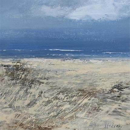 Peinture En marchant sur la plage par Fièvre Véronique | Tableau Figuratif Acrylique Marine