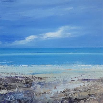 Painting Deux petits nuages by Fièvre Véronique | Painting Figurative Acrylic Marine