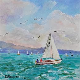 Pintura Voilier por Lallemand Yves | Pintura Figurative Acrylic Landscapes, Marine