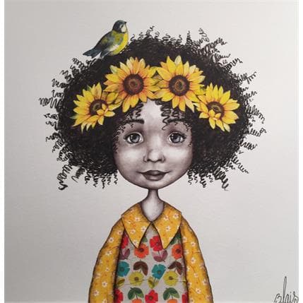 Peinture Juliette par Blais Delphine | Tableau Art naïf Acrylique Portraits