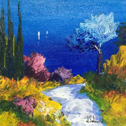 Peinture Sentier du bonheur par Sabourin Nathalie | Tableau  Huile