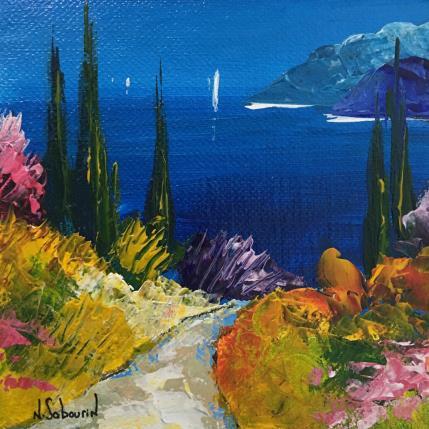Peinture Vers le paradis méditerranéen par Sabourin Nathalie | Tableau  Huile