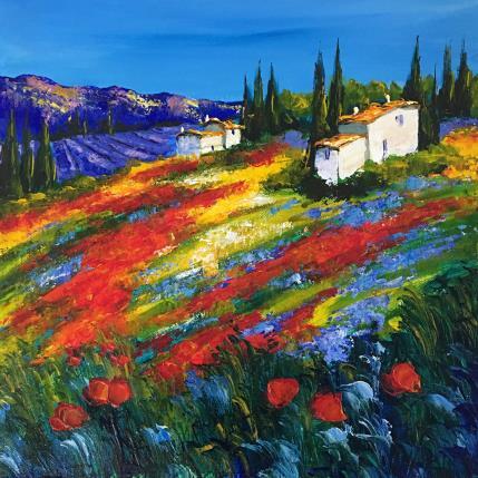 Peinture Hameau en arrière-pays niçois par Sabourin Nathalie | Tableau  Huile