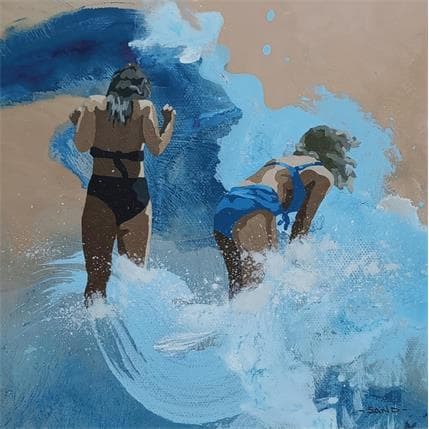 Peinture Splash féminin par Sand | Tableau Figuratif Acrylique Scènes de vie