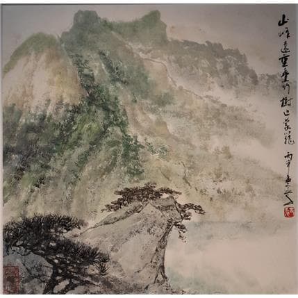 Peinture Mountain in string  par Sanqian | Tableau Figuratif Paysages