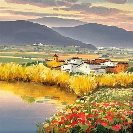 Peinture The riverbank in calm par Requena Elena | Tableau  Huile