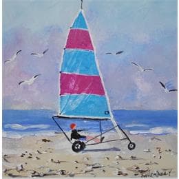 Pintura Char à voile por Lallemand Yves | Pintura Figurative Acrylic Life style, Marine