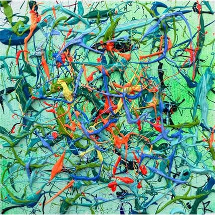 Peinture Un paradis de mots par Cantin Rose | Tableau Abstrait Acrylique minimaliste