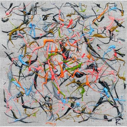 Peinture Mon cœur bat la chamade par Cantin Rose | Tableau Abstrait Acrylique minimaliste