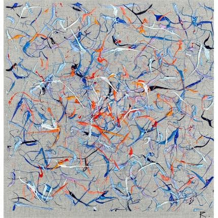 Peinture Trajectoires par Cantin Rose | Tableau Abstrait Acrylique minimaliste