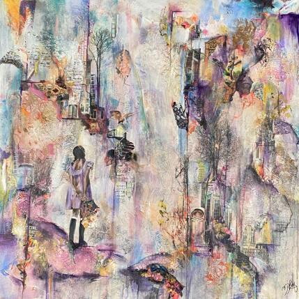 Peinture Hope, love, embrace par Bergeron Marie-Josée | Tableau  Acrylique, Collage, Huile