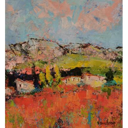 Painting Le Luberon à Ansouis by Vaudron | Painting Figurative Gouache Landscapes, Pop icons