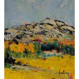 Peinture Les Flechons dans les Alpilles par Vaudron | Tableau Figuratif Gouache Paysages