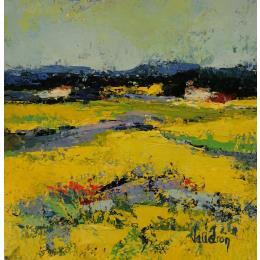 Painting Le Petit Luberon by Vaudron | Painting Figurative Gouache Landscapes, Pop icons