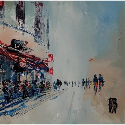 Peinture Terrasse par Raffin Christian | Tableau Figuratif Huile Scènes de vie, Urbain