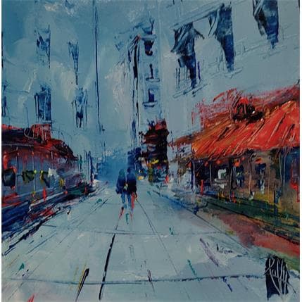 Peinture Balade à deux par Raffin Christian | Tableau Figuratif Huile Urbain