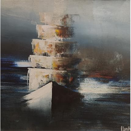 Peinture Ship at night par Lundh Jonas | Tableau Figuratif Acrylique Marine