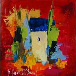 Painting mas sous le soleil d hiver by Bastide d´Izard Armelle | Painting Raw art Acrylic Architecture, Landscapes