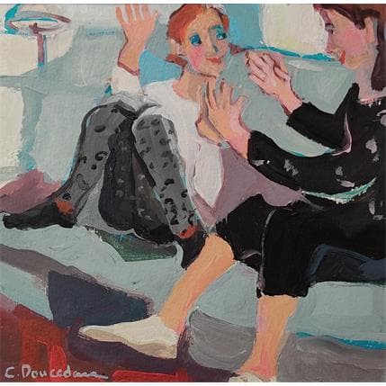 Peinture Le jeu de main par Doucedame Christine | Tableau Figuratif Acrylique Scènes de vie
