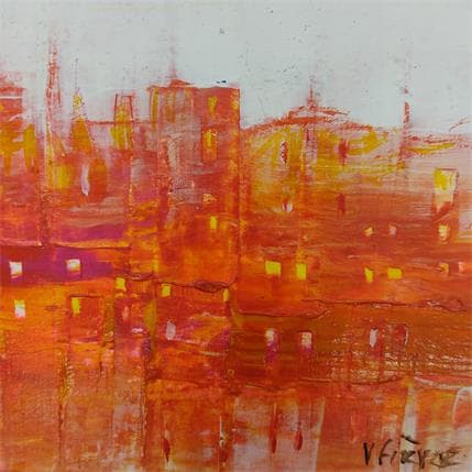 Peinture Composition en orangés par Fièvre Véronique | Tableau Abstrait Acrylique Urbain
