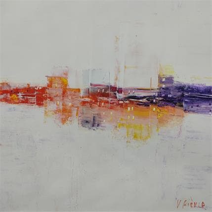 Painting Les remparts de la ville #1 by Fièvre Véronique | Painting Abstract Acrylic Urban