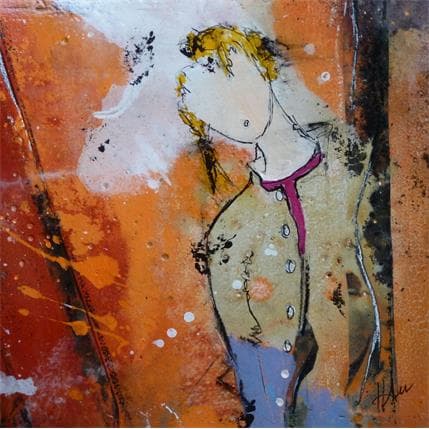 Peinture Ava par Han | Tableau Figuratif Minimaliste, Portraits