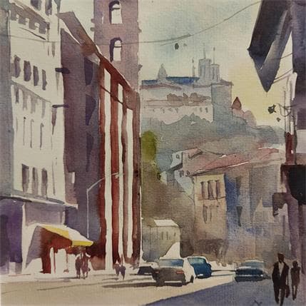 Peinture Sans titre par Khodakivskyi Vasily | Tableau Figuratif Aquarelle Urbain