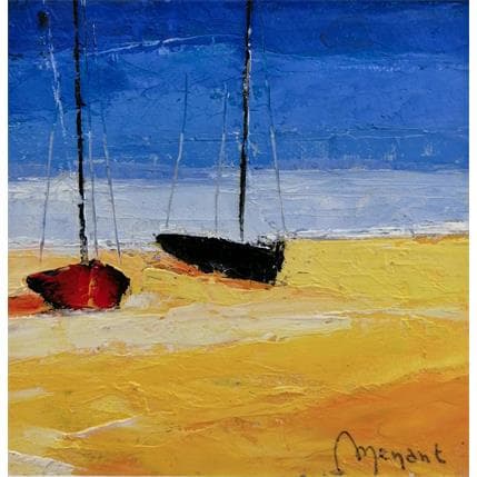 Peinture La plage par Menant Alain | Tableau Figuratif Acrylique, Huile Marine