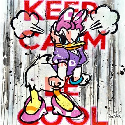 Peinture Daisy Duck, Keep calm and be cool par Cornée Patrick | Tableau Pop Art Technique mixte icones Pop