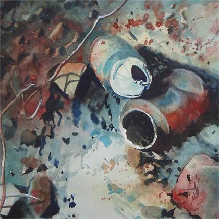 Peinture Toujours trop de déchets par Abbatucci Violaine | Tableau Figuratif Aquarelle Urbain