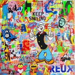 Pintura Keep smiling por Euger Philippe | Pintura Street art Acrylic, Graffiti Pop icons