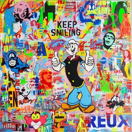 Peinture Keep smiling par Euger Philippe | Tableau Street Art Acrylique, Graffiti Icones Pop