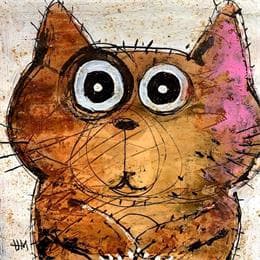 Painting cat by Maury Hervé | Painting Naive art Animals
