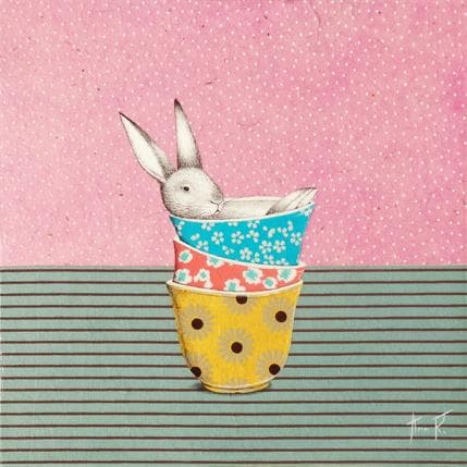 Peinture PRENDRE DE LA HAUTEUR par Ann R | Tableau Art naïf Huile Animaux