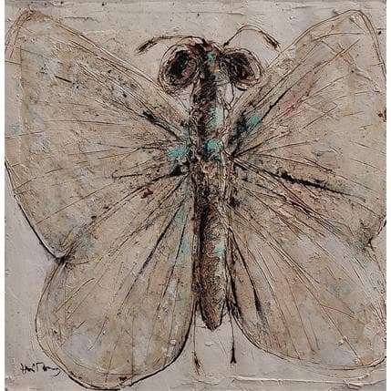 Painting Papillon blanc by Maury Hervé | Painting Figurative Animals