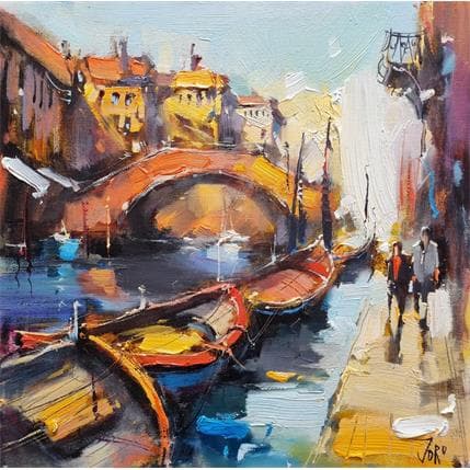 Peinture sunny venice par Joro | Tableau Figuratif Huile Urbain