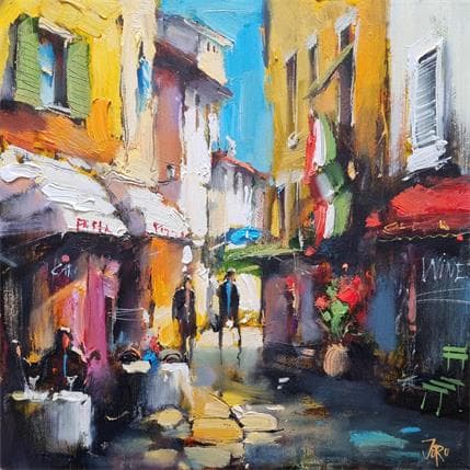 Peinture portofino, italy par Joro | Tableau Figuratif Huile Urbain