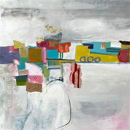 Pintura La villa de l'architecte por Lau Blou | Pintura Abstract Acrylic Minimalist