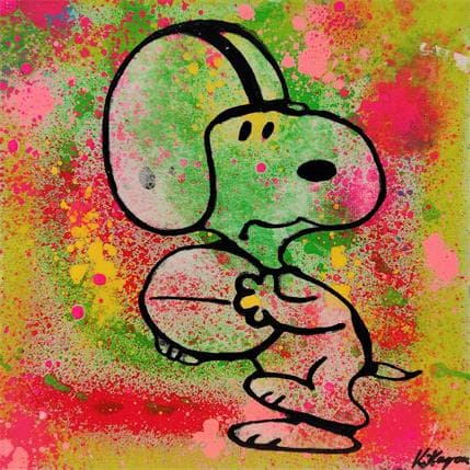 Peinture Snoopy soccer par Kikayou | Tableau Pop-art Graffiti Icones Pop