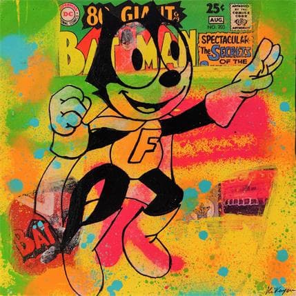 Peinture Felix Super Heros par Kikayou | Tableau Pop-art Graffiti Icones Pop