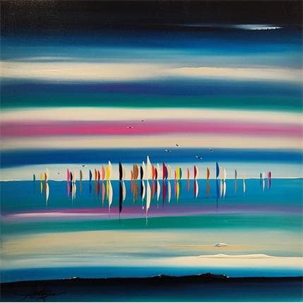 Peinture Papillons sur mer par Fonteyne David | Tableau Abstrait Acrylique, Huile Marine