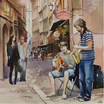 Peinture Lyon - ap.21 par Khodakivskyi Vasily | Tableau Figuratif Aquarelle Urbain