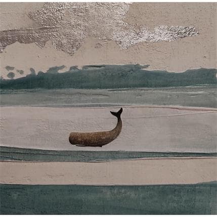 Peinture La Notte d'Argento par Roma Gaia | Tableau Figuratif Minimaliste