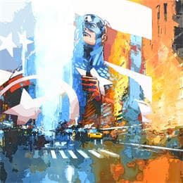Pintura Captain America - Hollis por Castan Daniel | Pintura Figurative Oil Pop icons, Urban