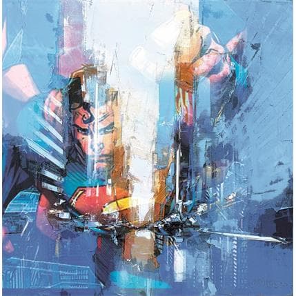 Peinture Superman - Bleecker Street par Castan Daniel | Tableau Figuratif Huile icones Pop, Urbain