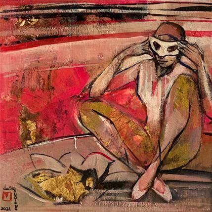 Peinture The mask par Machi | Tableau Figuratif Acrylique, Encre, Huile Scènes de vie