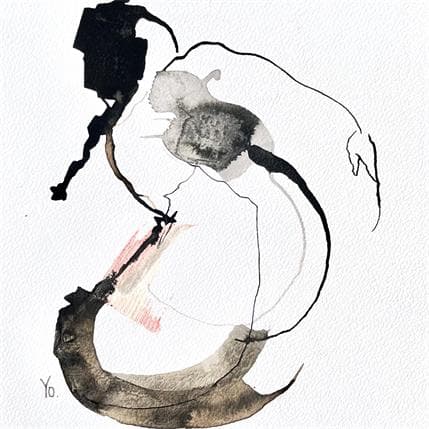 Peinture Mes failles cachées par YO | Tableau Figuratif Aquarelle nu